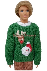 Dad Fashion Doll Christmas Sweater Crochet Pattern
