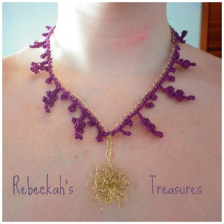 WIP Crochet with Wire Necklace by Rebeckah's Treasures