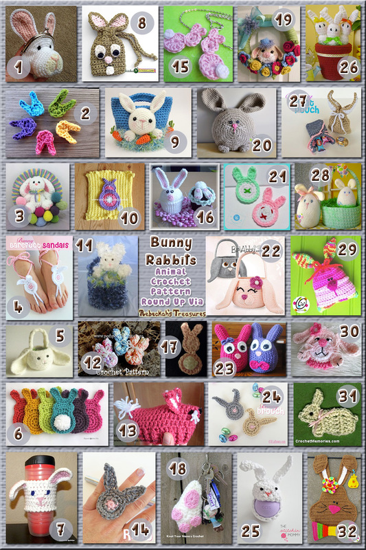 32 Creative Bunny Rabbit Accessories – via @beckastreasures with @CrochetRochelle | 11 Easter Animal Crochet Pattern Round Ups!