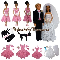 Crochet Barbie Wedding Set for Isabel by Rebeckah's Treasures