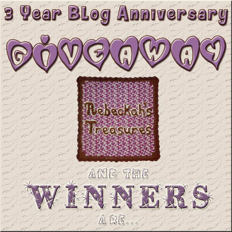 Who are the 3 Blog Anniversary Giveaway Winners via @beckastreasures? Click thru to find out now!