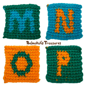 Tapestry Crochet the letters M, N, O & P with this fun ABC Blocks Pattern!