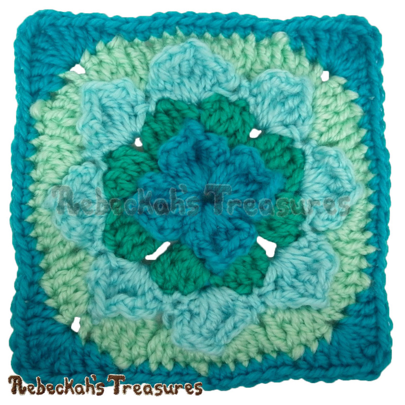 Ocean Twist Afghan Square | FREE crochet pattern via @beckastreasures | Add this beautifully textured square to your favourite home decor projects! 