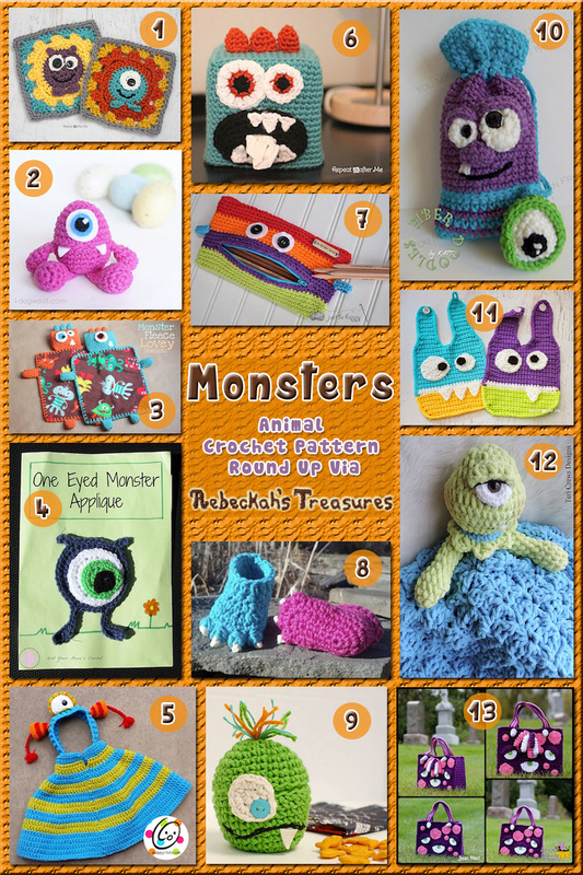 13 Delightfully Sweet Monster Bags, Babes & more! – via @beckastreasures with @RepeatCrafterMe | 3 Monster Animal Crochet Pattern Round Ups!