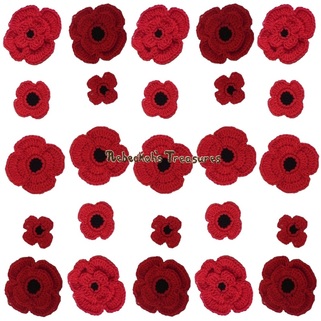 Crochet Remembrance Poppies Pattern by Rebeckah's Treasures