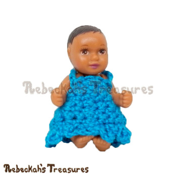 Simply BLUEtiful Baby Fashion Doll Dress / Free Crochet Pattern by @beckastreasures