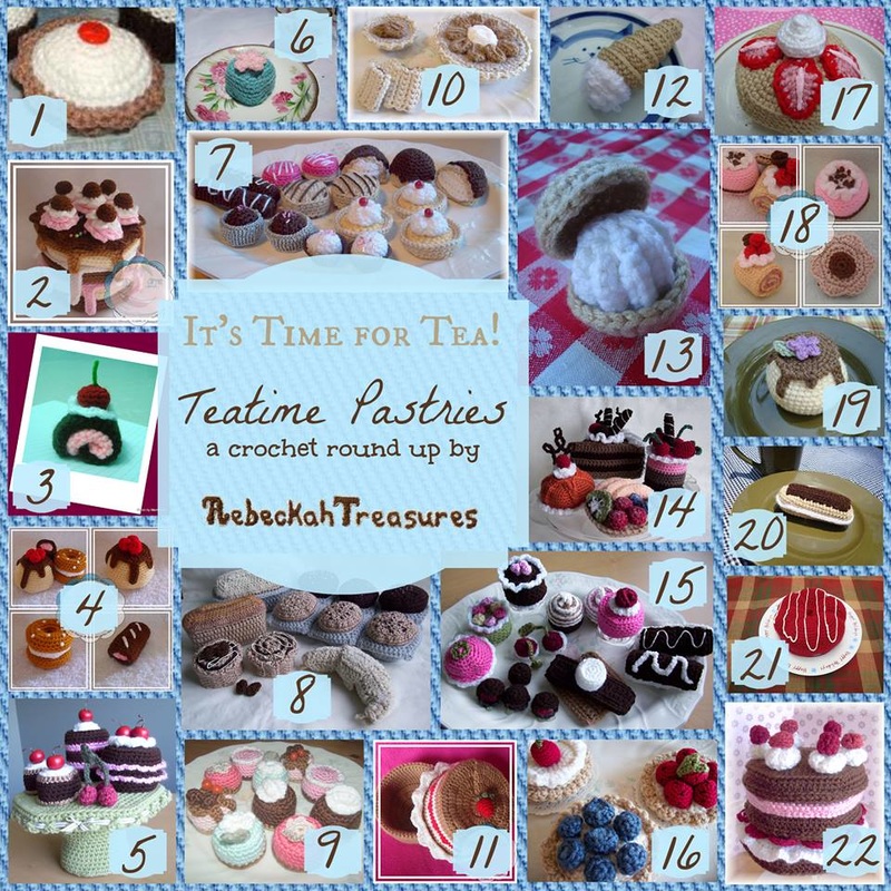 22 Delectable Teatime Pastries – Crochet Pattern Round Up via @beckastreasures with @CCWJoanita | A Round Up of 5 Teatime Round Ups!