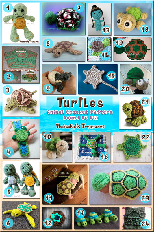Turtles - Animal Crochet Pattern Round Up via @beckastreasures