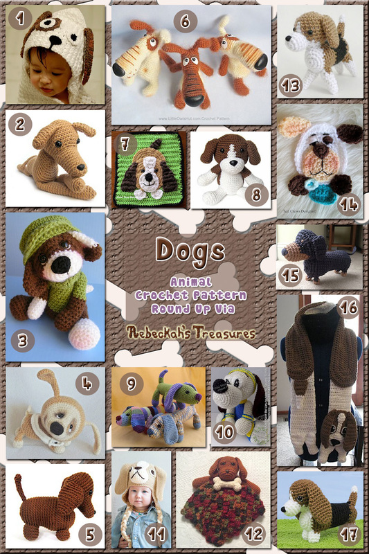 Dogs Part 1 | Animal Crochet Pattern Round Up for Hound Dogs via @beckastreasures