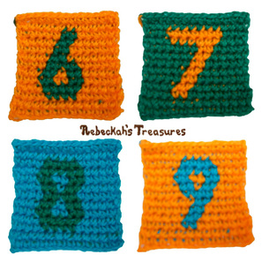 Numbers 6-9 Tapestry Crochet Graph Patterns via @beckastreasures