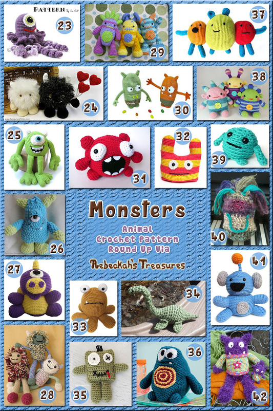 42 Marvelous Monster Toys Part B – via @beckastreasures with @FreshStitches | 3 Monster Animal Crochet Pattern Round Ups!