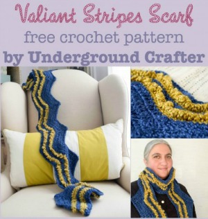 Valiant Stripes Scarf by Marie of Underground Crafter - Featured on @beckastreasures Saturday Link Party!