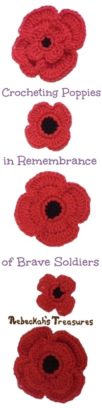 Crochet Remembrance Poppies ~ Free Pattern