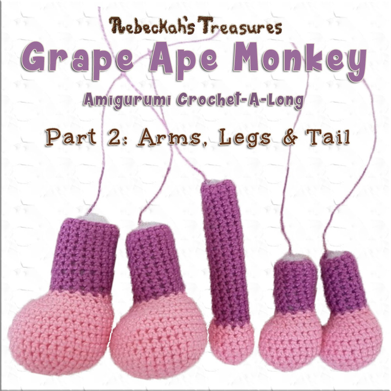 Amigurumi Grape Ape Monkey Cal - Part 2 via @beckastreasures / It's time to crochet Grape Ape's arms, legs & tail...