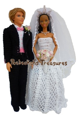 Isabel's Barbie Wedding ~ Barbie Bride and Ken Groom Presenting the Happy Couple