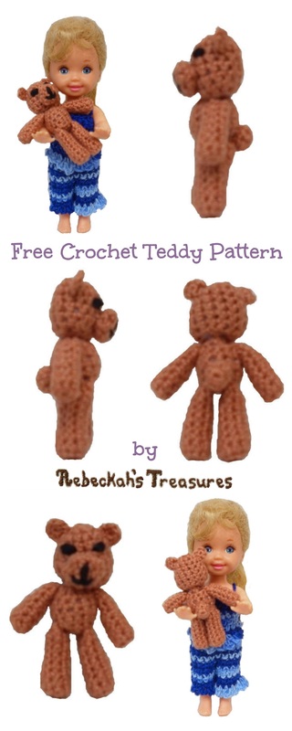 Kelly's Crochet Teddy for Barbies