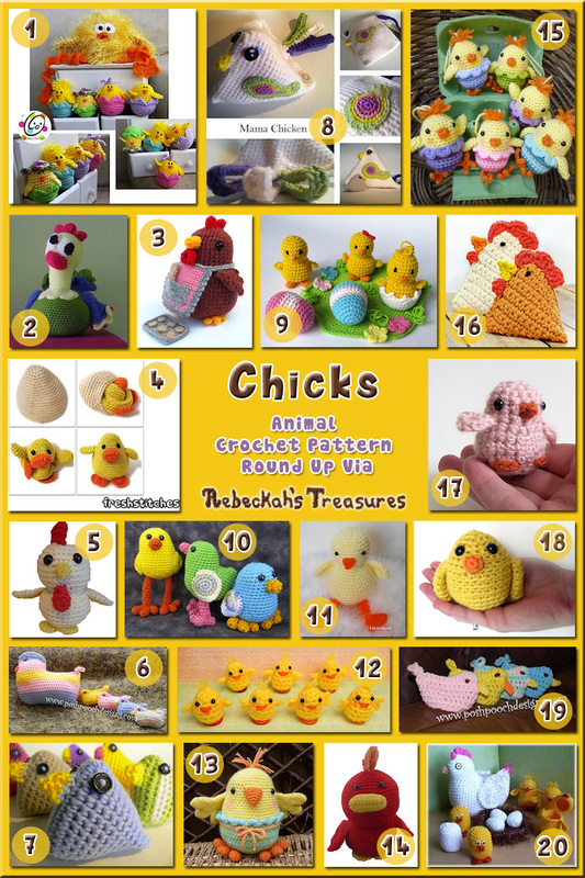 Chick Toys - Animal Crochet Pattern Round Up via @beckastreasures