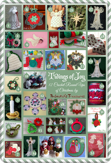 Tidings of Joy - 12 Crochet Round Ups of Christmas via @beckastreasures
