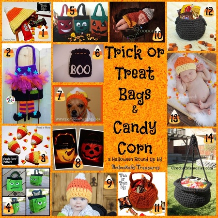 Trick or Treat Bags & Candy Corn Crochet Round Up