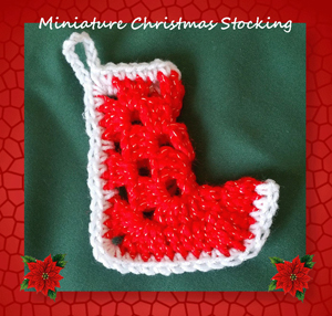 Miniature Christmas Stocking by Cylinda of Crochet Memories - Featured on @beckastreasures Saturday Link Party!
