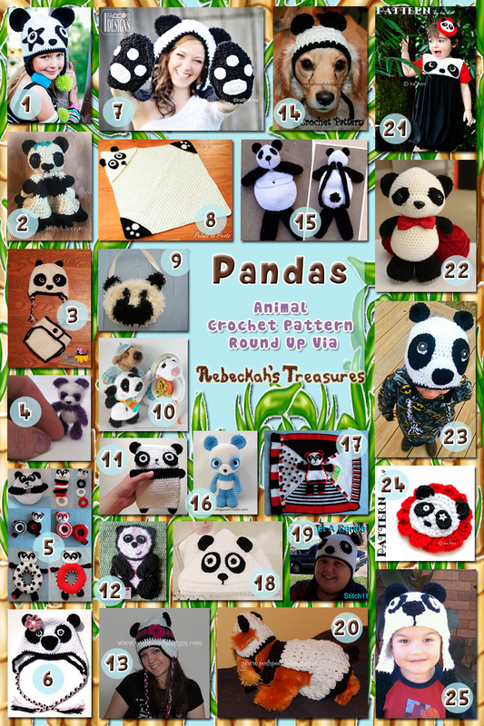 Pandas - Animal Crochet Pattern Round Up via @beckastreasures