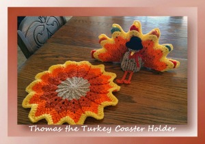 Thomas the Turkey Coaster Holder CAL by Cylinda of Crochet Memories - Featured on @beckastreasures Saturday Link Party!