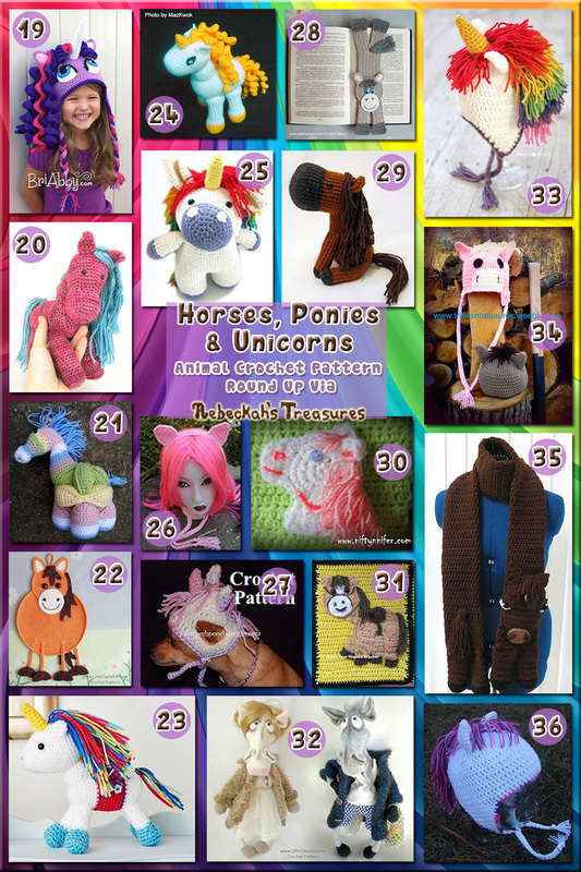 Horses, Ponies & Unicorns Part 2 - Animal Crochet Pattern Round Up via @beckastreasures