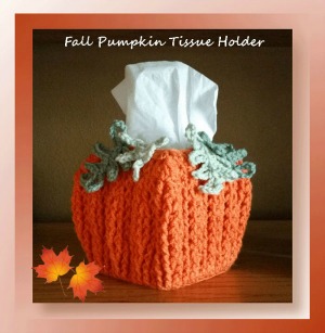 Fall Pumpkin Tissue Holder by Cylinda of Crochet Memories - Featured on @beckastreasures Saturday Link Party!