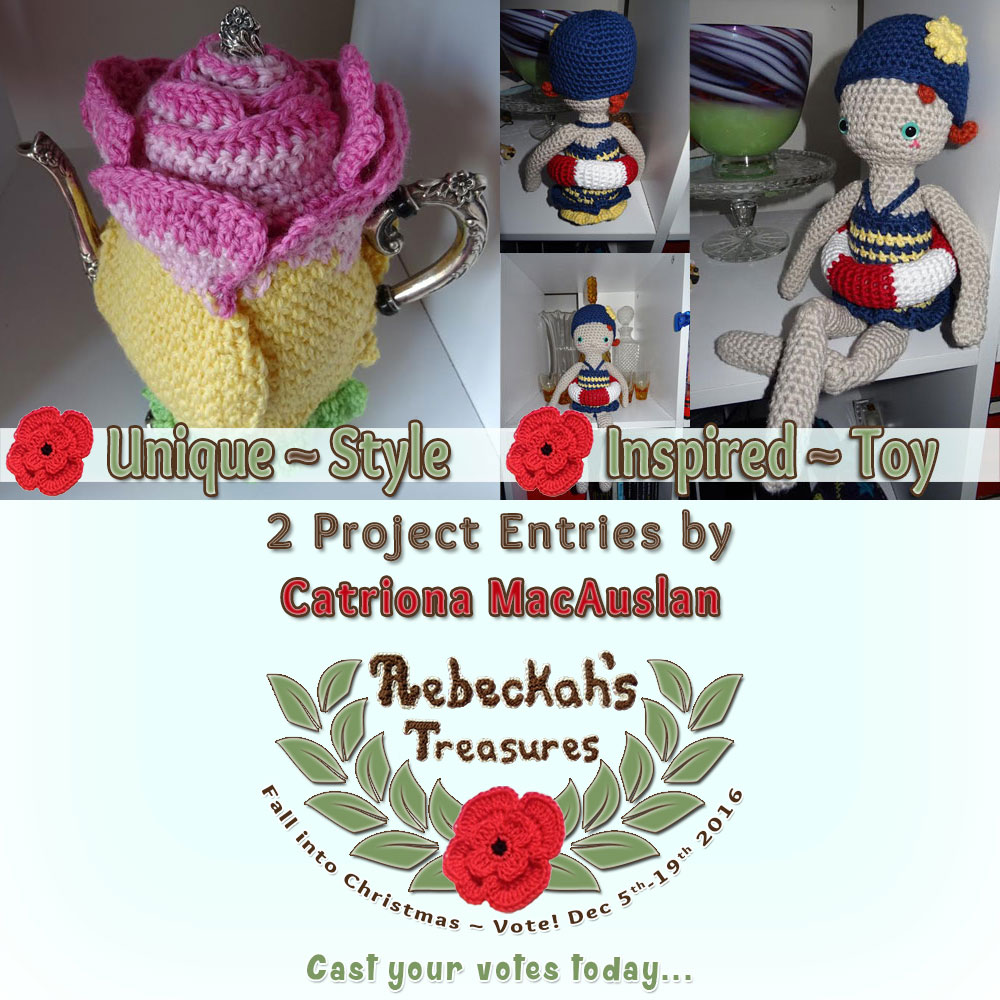 Meet Catriona MacAuslan! |Fall into Christmas 2016 - Contestants with names A-C via @beckastreasures! | Get to know more about her entries, if they have patterns and where they can be found. | Vote for your favourites from Dec. 5th-19, 2016! | #fallintochristmas2016 #crochetcontest #meetthecontestants