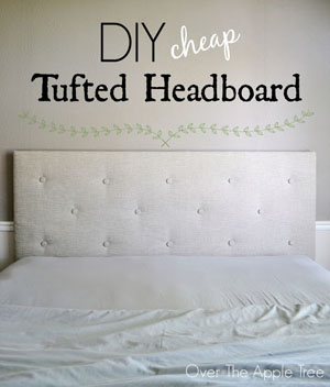 DIY Cheap Tufted Headboard | Featured on @beckastreasures Saturday Link Party 57 with Over The Apple Tree!