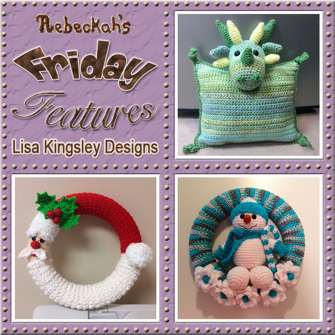 Meet Lisa Kingsley of Lisa Kingsley Designs! | Friday Feature #13 via @beckastreasures with @LisaKingsley4 | See 3 #crochet pattern features we all love and get to know her more! | See the latest designer features here: https://goo.gl/UIvoYx OR SIGN UP to get featured at Rebeckah's Treasures here: https://goo.gl/xjDP52