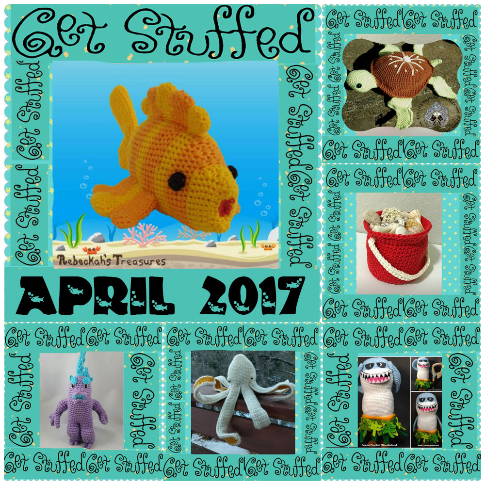 SIX Seashore Crochet Patterns, including Goldfishy Amigurumi by @beckastreasures, are available in the April 2017 issue of @getstuffed - Grab your copy today! | #crochet #pattern #goldfishy #fish #goldfish #amigurumi #GetStuffedMagazine