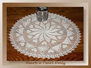 Hearts a Twirl Doily by @crochetmemories | via Be Mine Décor - A LOVE Round Up by @beckastreasures | #crochet #pattern #hearts #kisses #valentines #love