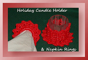 Holiday Candle Holder & Napkin Rings - Free Crochet Pattern by @crochetmemories Featured at Crochet Memories - Sponsor Spotlight Round Up via @beckastreasures | #fallintochristmas2016 #crochetcontest #spotlight #crochet #roundup
