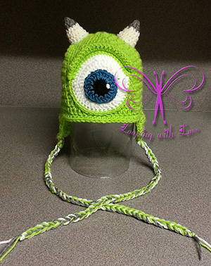 Big Eyed Monster Hat - Crochet Pattern by @LoopingWithLove | Featured at Looping with Love - Sponsor Spotlight Round Up via @beckastreasures | #fallintochristmas2016 #crochetcontest #spotlight #crochet #roundup