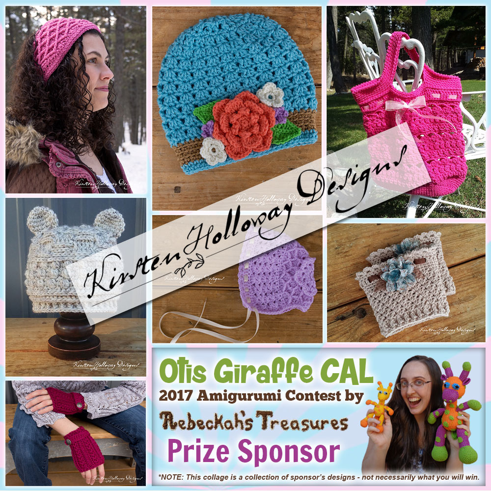Kirsten Holloway Designs | Prize Sponsor in the #OtisGiraffeCAL #Contest by @beckastreasures with #KirstenHollowayDesigns | #CAL in #English #Dansk #Nederlands #Deutsche #עִברִית #Español & #Svenska | Crochet your giraffe today and enter the contest for a chance to win prizes from 13 businesses! | Submissions through to the end of the day EST on May 31st, 2017 | #otis #giraffe #amigurumi #crochet #pattern #contest #April #May #June #YouTube