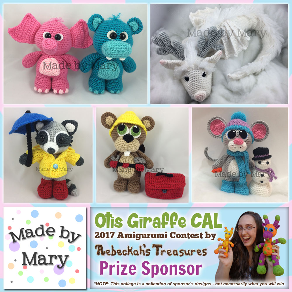 Made by Mary | Prize Sponsor in the #OtisGiraffeCAL #Contest by @beckastreasures with #MadeByMary | #CAL in #English #Dansk #Nederlands #Deutsche #עִברִית #Español & #Svenska | Crochet your giraffe today and enter the contest for a chance to win prizes from 13 businesses! | Submissions through to the end of the day EST on May 31st, 2017 | #otis #giraffe #amigurumi #crochet #pattern #contest #April #May #June #YouTube