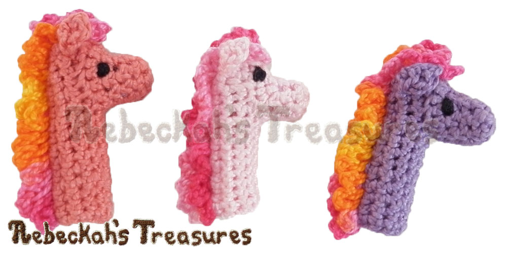 Pony Pencil Topper / Finger Puppet | FREE crochet pattern via @beckastreasures | Looking for quick and easy last minute gifts to crochet? Try this pretty Pony Pencil Topper pattern. It's fun for all ages and perfect for last-minute gifts or bulk gifting events! #pony #crochet #penciltopper #fingerpuppet