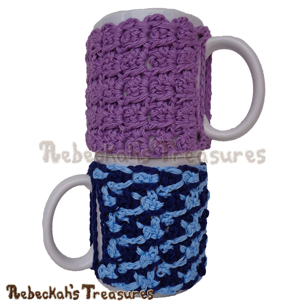 Picot Drops Mug Cozy | Free Crochet Pattern by @beckastreasures | Holiday Stashdown CAL 2016 with @ucrafter | #HolidayStashdownCAL2016 #crochet #mugcozy | Join today!