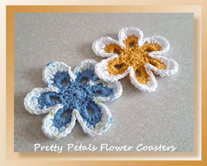 Pretty Petals Flower Coasters | Featured on @beckastreasures Saturday Link Party 59 with @crochetmemories!
