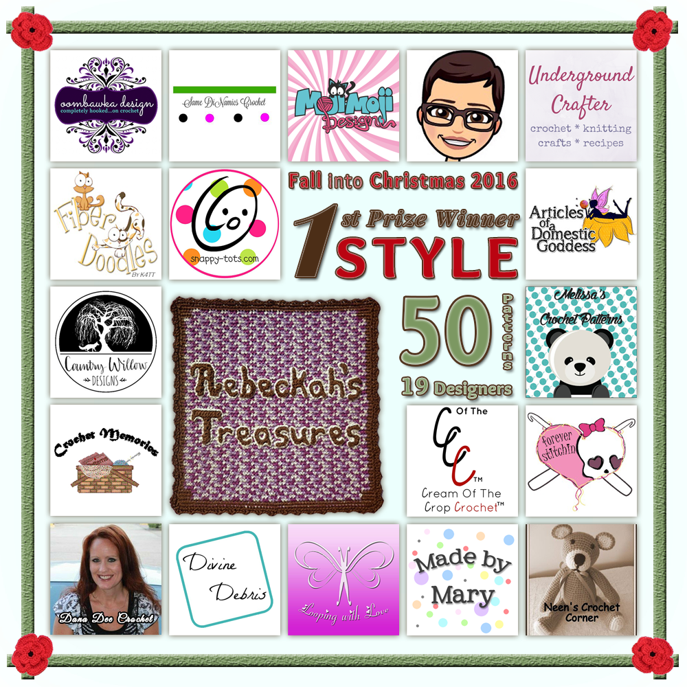 VOTE STYLE in the Fall into Christmas 2016 crochet contest via @beckastreasures! | Help your favourites win these awesome prizes. | FIRST PRIZE: 50 #free #crochet patterns! | Up to 5 votes daily! Vote here: https://goo.gl/8Lwng5 #fallintochristmas2016