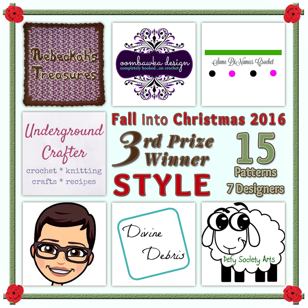 VOTE STYLE in the Fall into Christmas 2016 crochet contest via @beckastreasures! | Help your favourites win these awesome prizes. | THIRD PRIZE: 15 #free #crochet patterns! | Up to 5 votes daily! Vote here: https://goo.gl/8Lwng5 #fallintochristmas2016