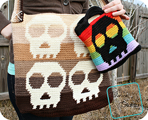 Sally Skulls Bags - Crochet Pattern by @divinedebrisweb | Featured at Divine Debris - Sponsor Spotlight Round Up via @beckastreasures | #fallintochristmas2016 #crochetcontest #spotlight #crochet #roundup