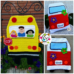 Bus Flag Pillow Bag - Crochet Pattern by @SnappyTots Featured at Snappy Tots - Sponsor Spotlight Round Up via @beckastreasures | #fallintochristmas2016 #crochetcontest #spotlight #crochet #roundup 