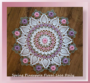 Spring Pineapple Floral Lace Doily - Free Crochet Pattern by @crochetmemories Featured at Crochet Memories - Sponsor Spotlight Round Up via @beckastreasures | #fallintochristmas2016 #crochetcontest #spotlight #crochet #roundup