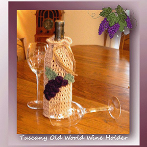 Tuscany Old World Wine Holder - Crochet Pattern by @crochetmemories Featured at Crochet Memories - Sponsor Spotlight Round Up via @beckastreasures | #fallintochristmas2016 #crochetcontest #spotlight #crochet #roundup