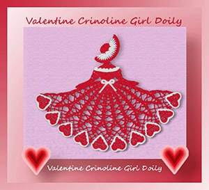 Valentine Crinoline Girl Doily by @crochetmemories | via Be Mine Décor - A LOVE Round Up by @beckastreasures | #crochet #pattern #hearts #kisses #valentines #love