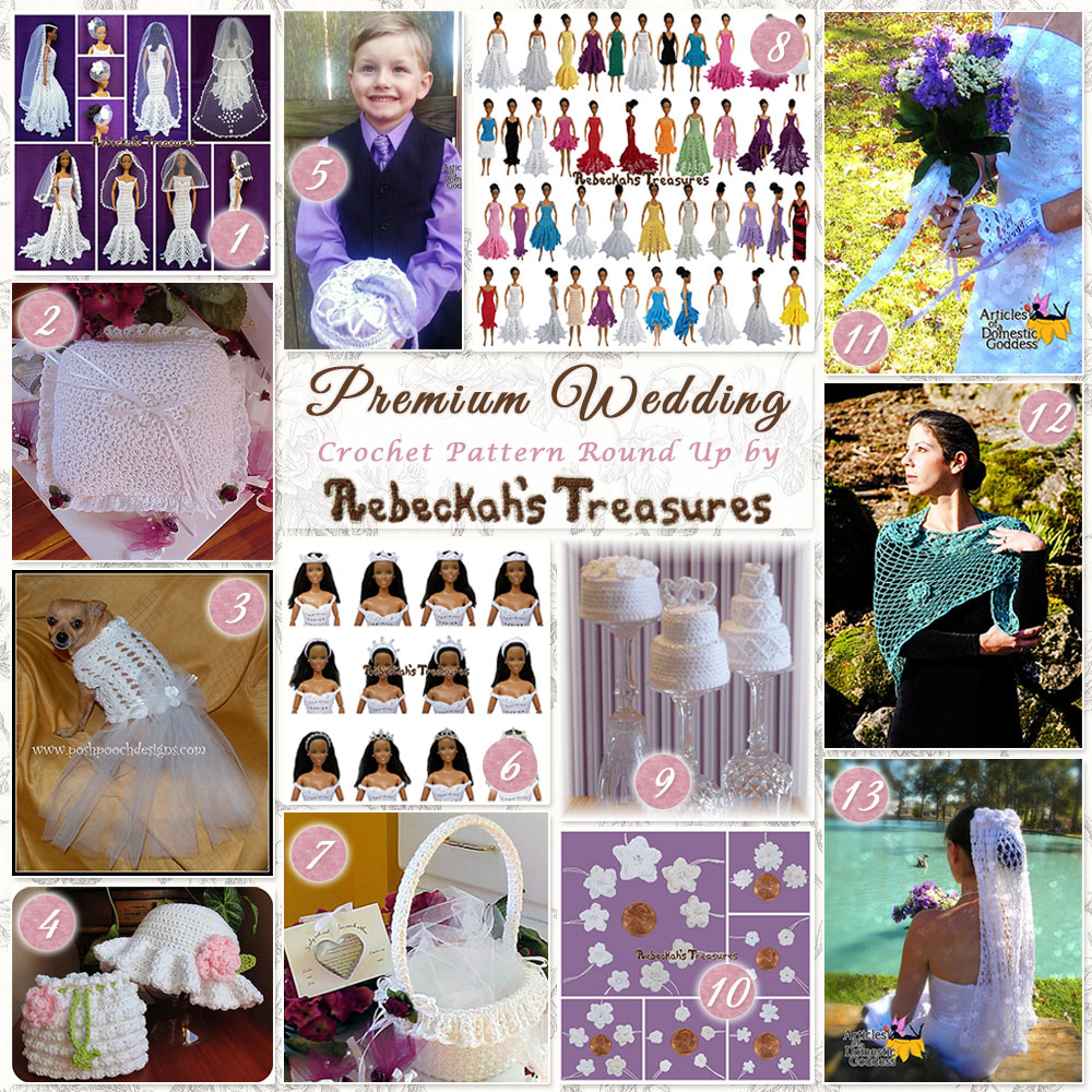 13 Premium #Wedding #Crochet #Patterns Round Up by @beckastreasures | Featuring 6 designers: @ArtofaDG @cutecrochet @PoshPoochDesign & MORE! | #bride #love