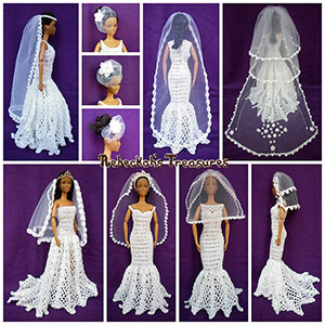 Fashion Doll Wedding Veils | via 20 #Free #Wedding #Crochet #Patterns Round Up by @beckastreasures | #bride #love