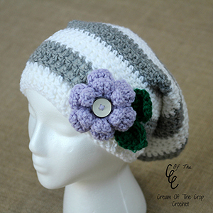 Flower Slouch Hat - Free Crochet Pattern by @COTCCrochet | Featured at Cream of the Crop Crochet - Sponsor Spotlight Round Up via @beckastreasures | #fallintochristmas2016 #crochetcontest #spotlight #crochet #roundup